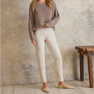 NWT Eileen Fisher Washable Stretch Crepe Bone Pant Slim Ankle reg $225